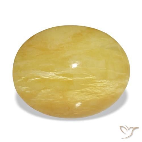 Opala amarelo natural 6,14ct, corte oval, opaco