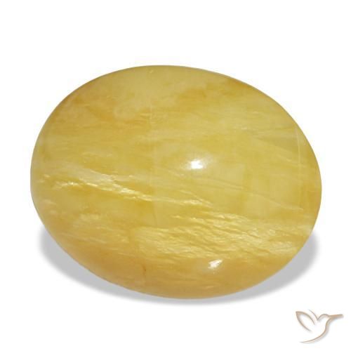 Opala amarelo natural 6,14ct, corte oval, opaco