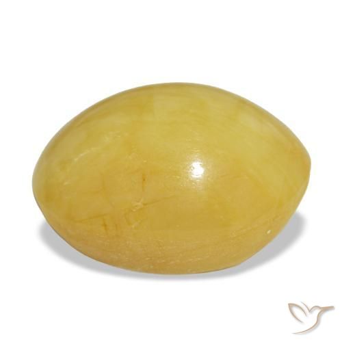 Opala amarelo natural 6,14ct, corte oval, opaco