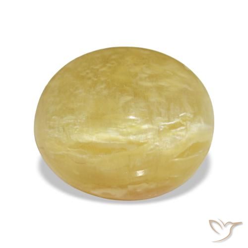 Opala amarelo natural 3,37ct, corte oval, opaco