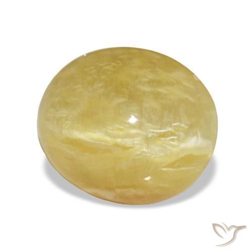 Opala amarelo natural 3,37ct, corte oval, opaco
