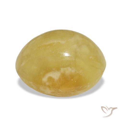 Opala amarelo natural 3,37ct, corte oval, opaco