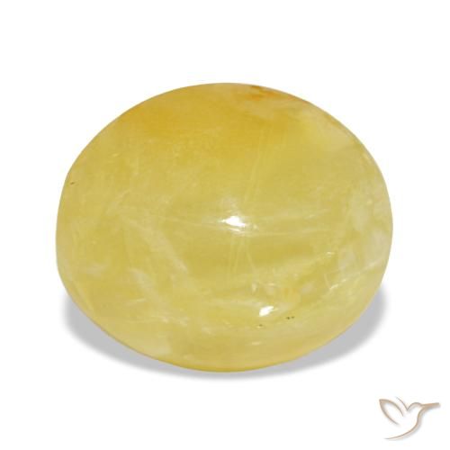 Opala amarelo natural 3,13ct, corte oval, opaco