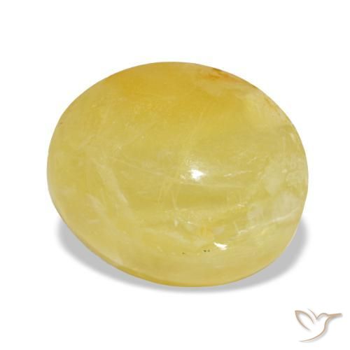 Opala amarelo natural 3,13ct, corte oval, opaco