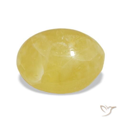 Opala amarelo natural 3,13ct, corte oval, opaco