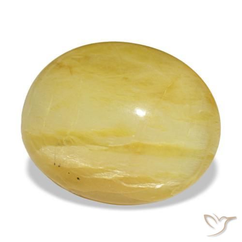 Opala amarelo natural 8,78ct, corte oval, opaco