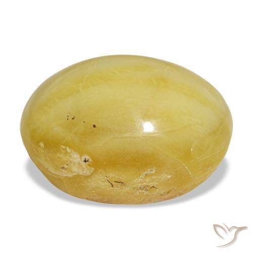 Opala amarelo natural 8,78ct, corte oval, opaco
