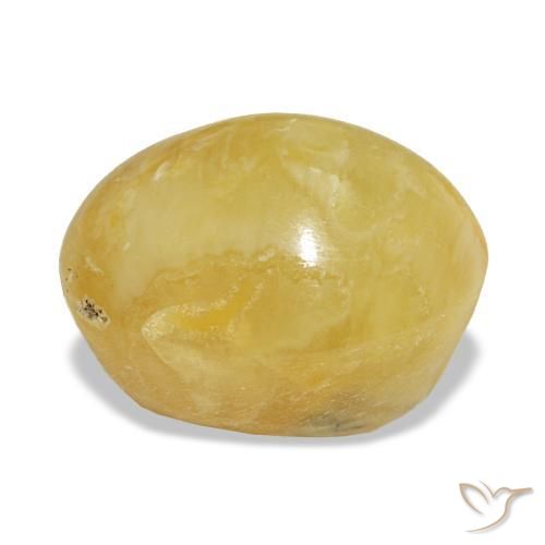 Opala amarelo natural 7,90ct, corte oval, opaco