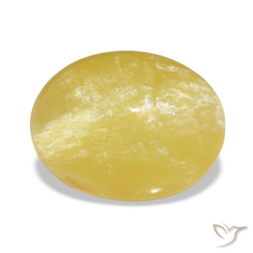 Opala amarelo natural 4,10ct, corte oval, opaco