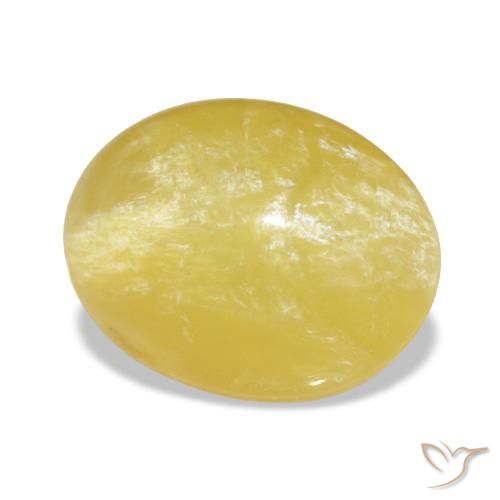 Opala amarelo natural 4,10ct, corte oval, opaco