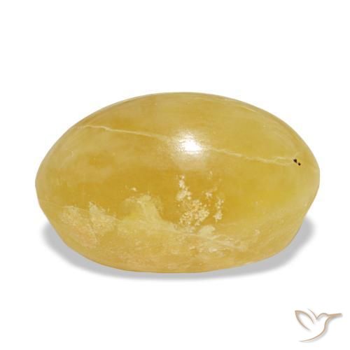 Opala amarelo natural 4,84ct, corte oval, opaco