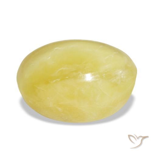 Opala amarelo natural 5,98ct, corte oval, opaco