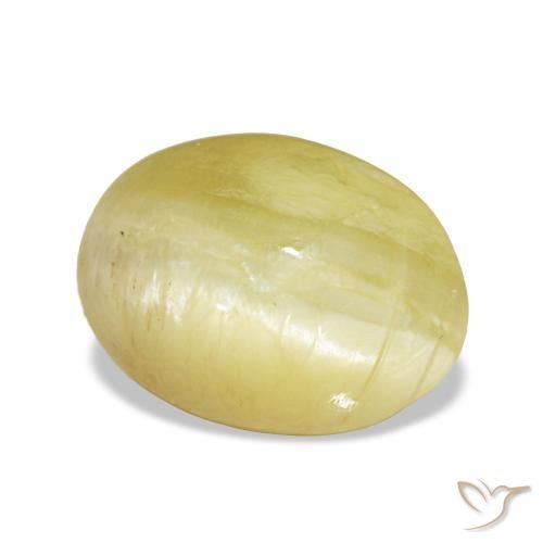 Opala amarelo natural 2,24ct, corte oval, opaco