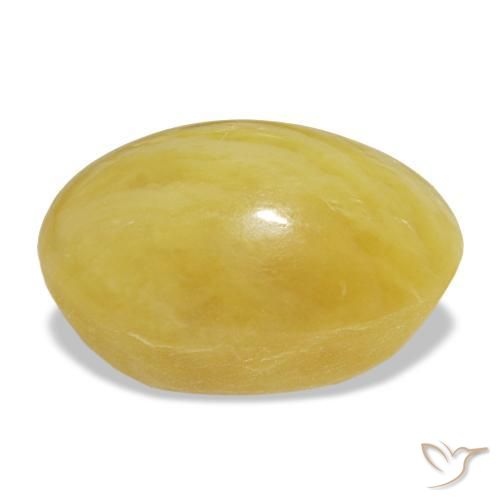 Opala amarelo natural 8,30ct, corte oval, opaco