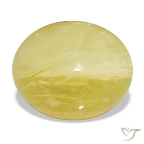 Opala amarelo natural 11,49ct, corte oval, opaco
