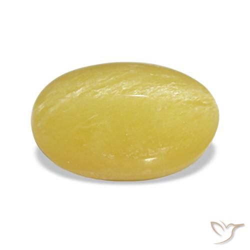 Opala amarelo natural 2,41ct, corte oval, opaco