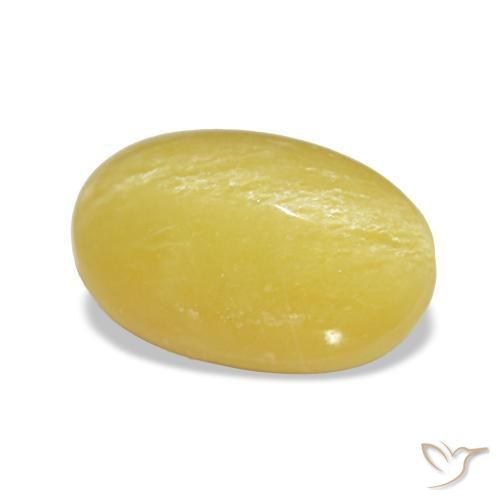 Opala amarelo natural 2,41ct, corte oval, opaco