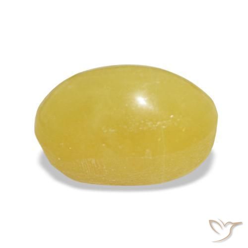 Opala amarelo natural 2,41ct, corte oval, opaco