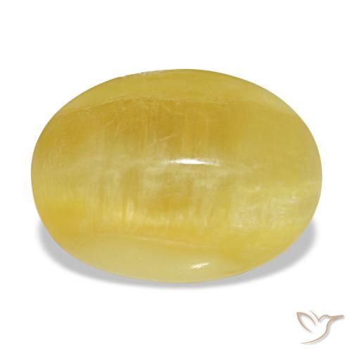 Opala amarelo natural 4,91ct, corte oval, opaco