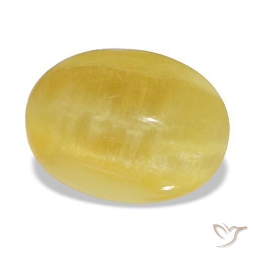 Opala amarelo natural 4,91ct, corte oval, opaco