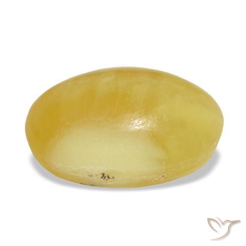Opala amarelo natural 4,91ct, corte oval, opaco