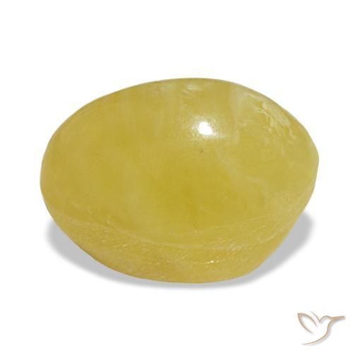 Opala amarelo natural 3,78ct, corte oval, opaco