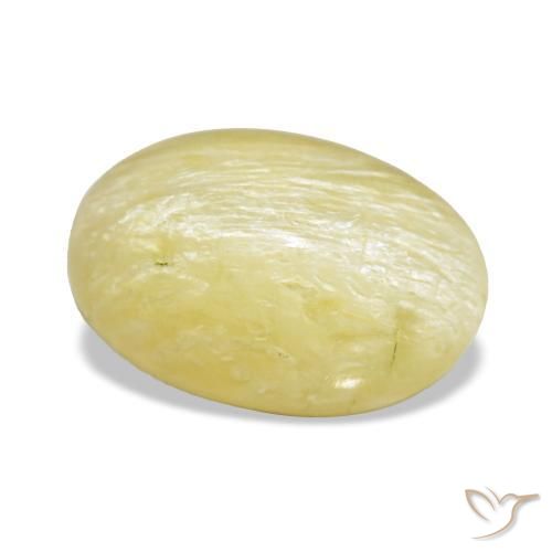 Opala amarelo natural 2,89ct, corte oval, opaco