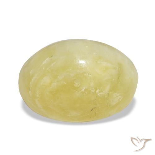 Opala amarelo natural 2,89ct, corte oval, opaco