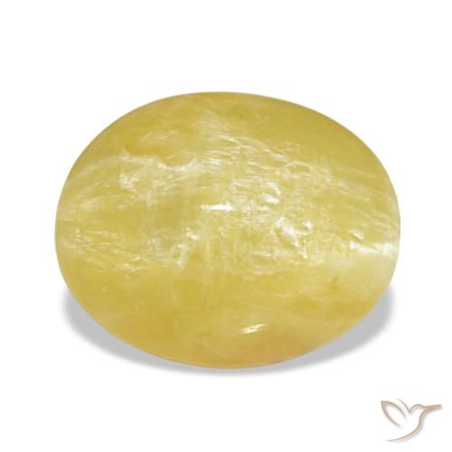 Opala amarelo natural 2,80ct, corte oval, opaco