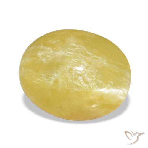 Opala amarelo natural 2,80ct, corte oval, opaco