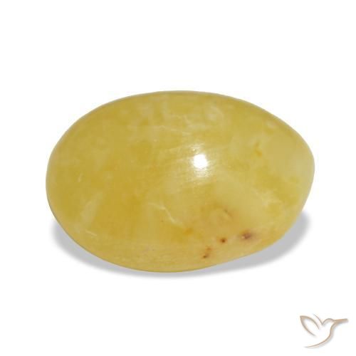Opala amarelo natural 2,80ct, corte oval, opaco