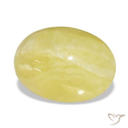 Opala amarelo natural 4,48ct, corte oval, opaco