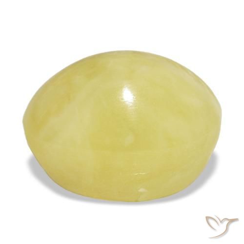 Opala amarelo natural 4,48ct, corte oval, opaco