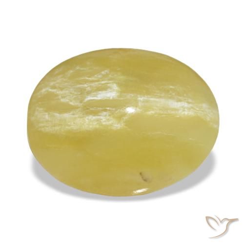 Opala amarelo natural 2,65ct, corte oval, opaco