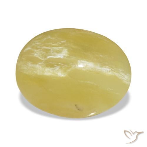 Opala amarelo natural 2,65ct, corte oval, opaco