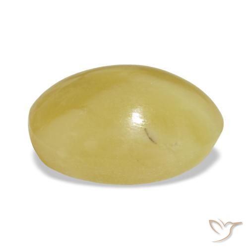 Opala amarelo natural 2,65ct, corte oval, opaco