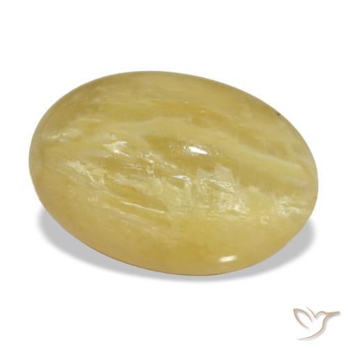 Opala amarelo natural 4,03ct, corte oval, opaco