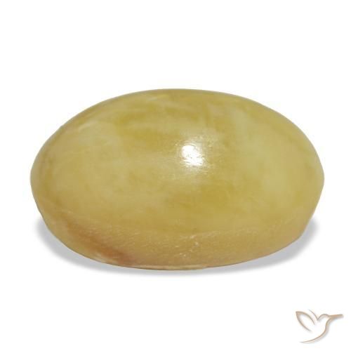 Opala amarelo natural 4,03ct, corte oval, opaco