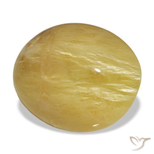 Opala amarelo natural 5,55ct, corte oval, opaco