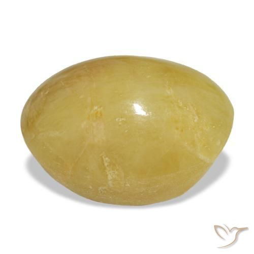 Opala amarelo natural 5,55ct, corte oval, opaco