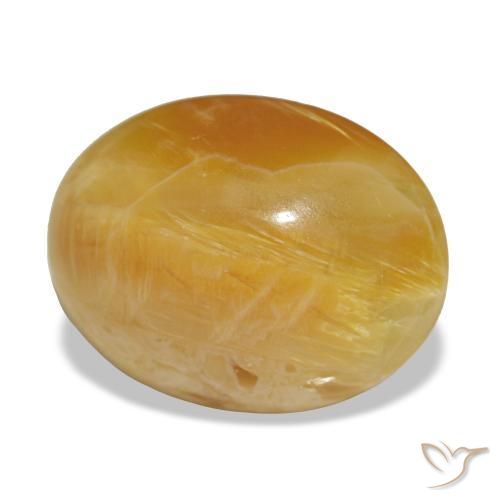 Opala dourado natural 2,97ct, corte oval, opaco