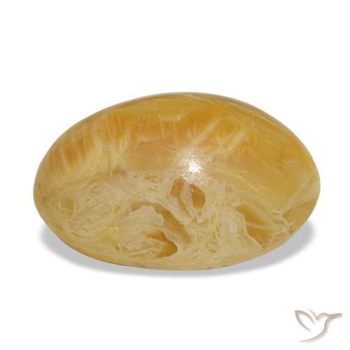 Opala dourado natural 2,97ct, corte oval, opaco