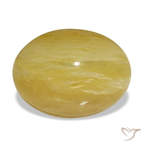 Opala amarelo natural 4,31ct, corte oval, opaco