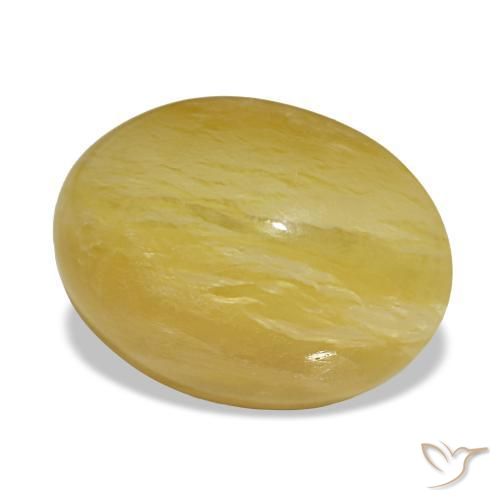 Opala amarelo natural 4,31ct, corte oval, opaco