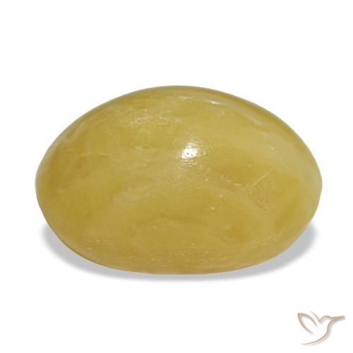 Opala amarelo natural 4,31ct, corte oval, opaco