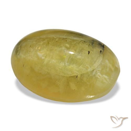Opala amarelo natural 5,25ct, corte oval, opaco