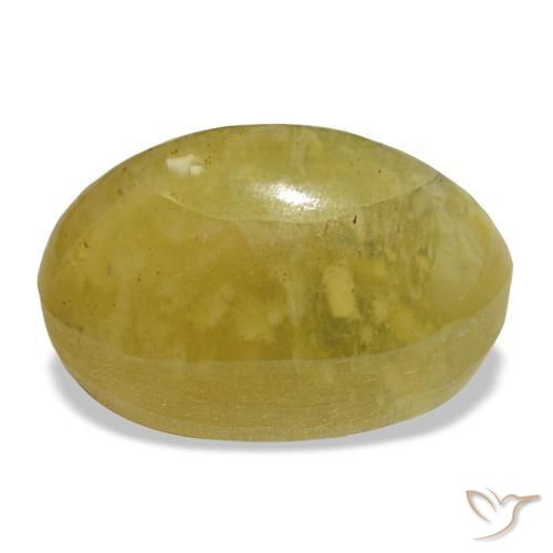 Opala amarelo natural 5,25ct, corte oval, opaco