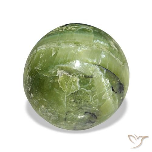 Opala verde natural 3,24ct, corte redondo, opaco