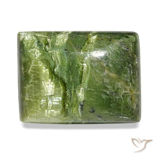 Opala verde natural 25,23ct, baguete, opaco