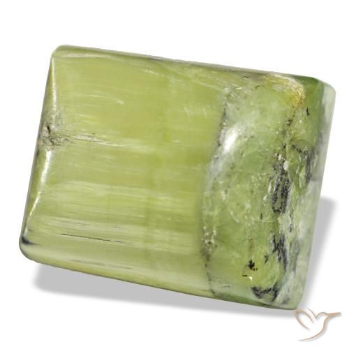 Opala verde natural 28,65ct, baguete, opaco